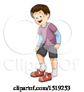 Poster, Art Print Of Boy Taking Off Or Putting On Shoes