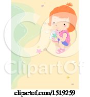 Poster, Art Print Of Girl Picking Up Starfish On A Beach