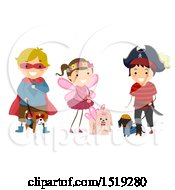 Poster, Art Print Of Group Of Children In Costumes With Their Dogs