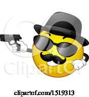 Yellow Smiley Emoji Moster Pointing A Gun
