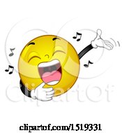 Yellow Smiley Emoji Singing And Presenting