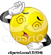 Clipart Of A Yellow Smiley Emoji Fainting Royalty Free Vector Illustration