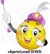 Yellow Smiley Emoji Majorette Holding A Baton