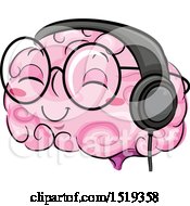 Poster, Art Print Of Brain Character Wearing Heapphones