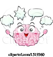 Poster, Art Print Of Brain Character With Speech And Thought Bubbles
