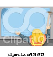 Clipart Of An Engineer With Blueprints And A Tsquare Royalty Free Vector Illustration