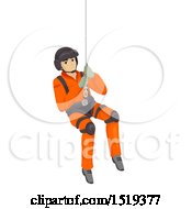 Poster, Art Print Of Search And Rescue Man Suspended In A Harness