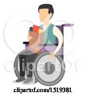 Poster, Art Print Of Wheelchaired Man Carrying Groceries