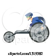 Clipart Of A Man Racing In A Wheelchair Royalty Free Vector Illustration by BNP Design Studio