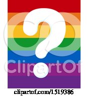 Clipart Of A Question Mark Over Rainbow Colors Royalty Free Vector Illustration
