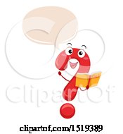 Poster, Art Print Of Question Mark Character Holding A Book And Talking
