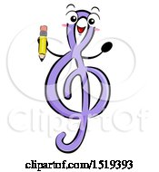 Poster, Art Print Of Gclef Music Character Holding A Pencil