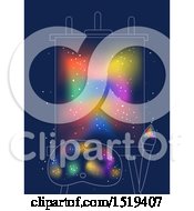Clipart Of A Colorful Artist Palette Paintbrush And Canvas On Easel Royalty Free Vector Illustration