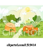 Poster, Art Print Of Town With Vegetable Houses