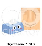 Clipart Of A Box Of Tissues Mascot By A Nose Royalty Free Vector Illustration
