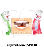 Poster, Art Print Of Mouth With A Toothbrush And Paste