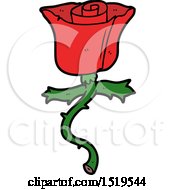 Cartoon Rose With Thorns