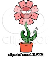 Angry Cartoon Flower by lineartestpilot