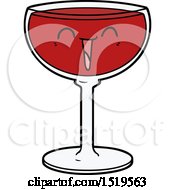 Poster, Art Print Of Cartoon Glass Of Wine