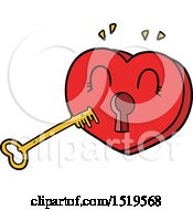 Cartoon Heart With Key
