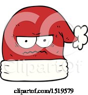 Cartoon Annoyed Christmas Santa Hat