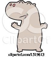 Cartoon Hippopotamus by lineartestpilot