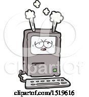 Cartoon Tired Computer Overheating by lineartestpilot