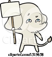 Poster, Art Print Of Cartoon Elephant With Sign Remembering
