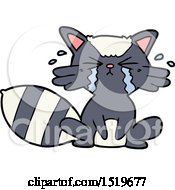 Cartoon Raccoon Crying by lineartestpilot