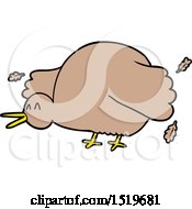 Poster, Art Print Of Cartoon Kiwi Bird Flapping Wings
