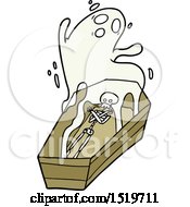 Cartoon Ghost And Coffin by lineartestpilot