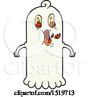 Cartoon Ghost With Flaming Eyes