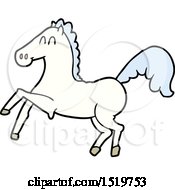 Poster, Art Print Of Cartoon Horse Rearing Up