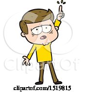 Cartoon Tired Man Pointing by lineartestpilot