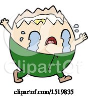 Poster, Art Print Of Humpty Dumpty Cartoon Egg Man Crying