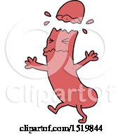 Funny Cartoon Sausage Character by lineartestpilot