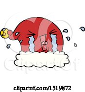 Poster, Art Print Of Cartoon Christmas Hat Crying