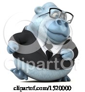 Clipart Of A 3d White Business Monkey Yeti On A White Background Royalty Free Illustration by Julos
