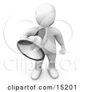 White Person Speaking Through A Megaphone Clipart Illustration Image
