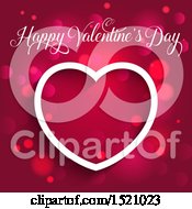 Poster, Art Print Of Happy Valentines Day Greeting And White Heart Over Pink And Flares
