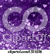 Poster, Art Print Of Purple Valentines Day Heart Background