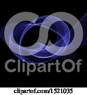 Clipart Of A Black Background With An Abstract Flowing Wave Royalty Free Vector Illustration