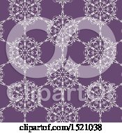 Poster, Art Print Of Seamless White And Purple Floral Pattern Background