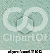 Clipart Of A Blank Frame Over A Green Halftone Dots Background Royalty Free Vector Illustration