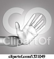 Poster, Art Print Of 3d Human Hand Gesturing Stop In Grayscale