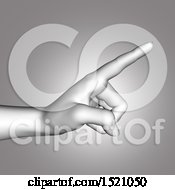 Poster, Art Print Of 3d Human Hand Pointing In Grayscale