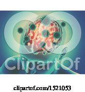 Clipart Of A 3d Head With Visible Brain And Viruses Royalty Free Illustration