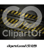 Poster, Art Print Of 3d Metal Background With Warning Stripes