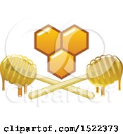 Poster, Art Print Of Honeycomb And Dripping Dippers Design