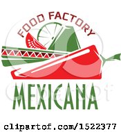Clipart Of A Mexican Sombrero Hat With Text A Chile Pepper Lime And Tomato Wedge Royalty Free Vector Illustration